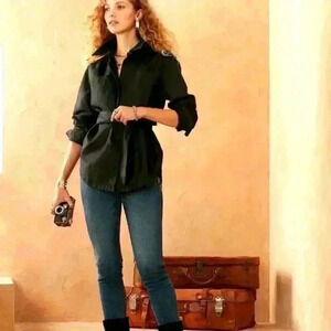 Banana  Republic Faux Suede Belted Shirt